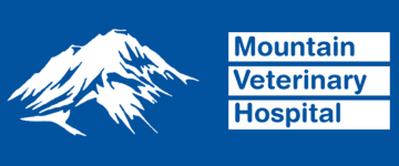 Mountain Veterinary Hospital logo in blue and white